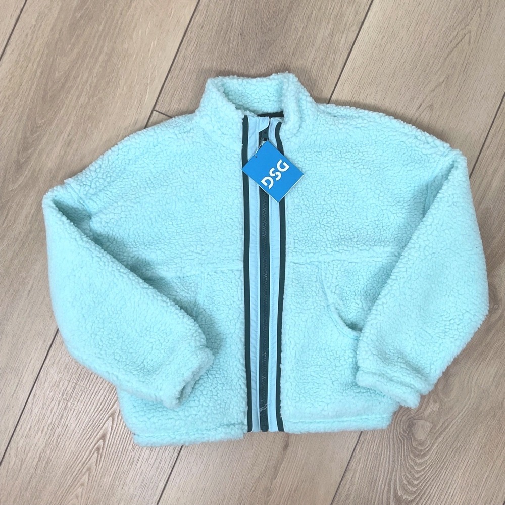 DSG Girls Cozy Fleece‎ Full Zip Jacket Shoreside Blue XS (6-7) Kids